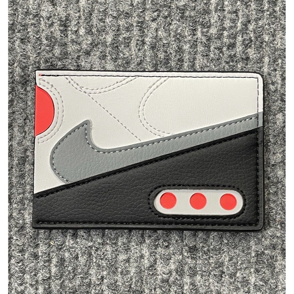 2024 Nike Air Max 90 Card Wallet Grey White Infrared Leather Icon Swoosh NEW